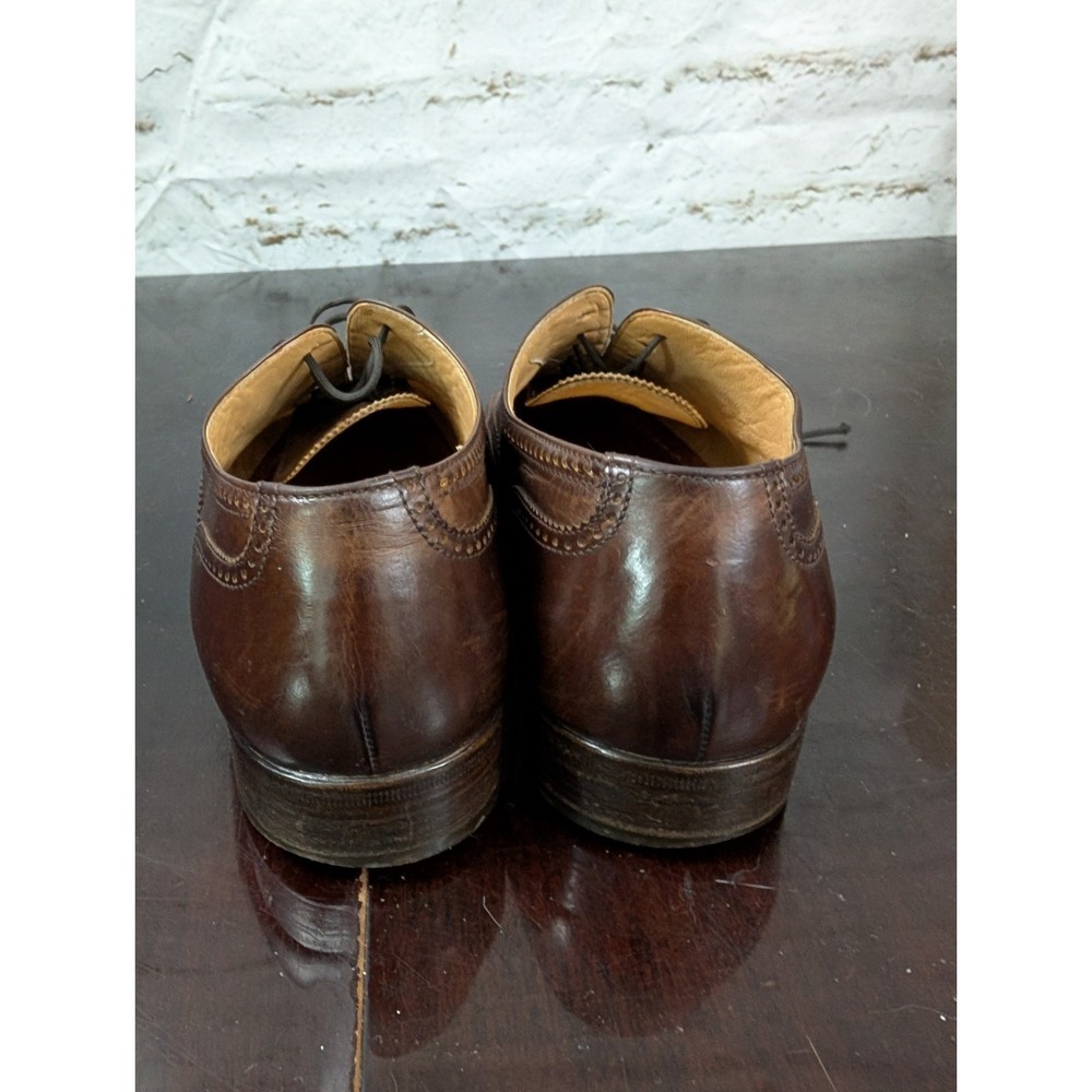 VTG 80s 90s Bruno Magli Italian Wingtip Brogue Oxfords Mens 7.5 Leather Italy - Picture 6 of 8